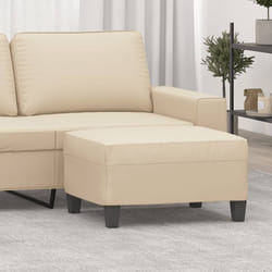 Vidaxl - Poggiapiedi Crema 70x55x41 cm in Tessuto Microfibra 87860