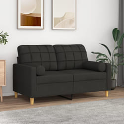 Cuscini Decorativi 2 pz Nero Ø15x50 cm in Tessuto Vidaxl 7205