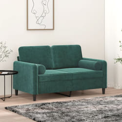 Cuscini Decorativi 2 pz Verde Scuro Ø15x50 cm in Velluto vidaXL 1591