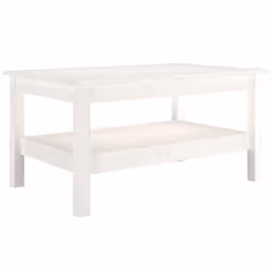 vidaXL Tavolino da Salotto Bianco 80x50x40 cm Legno Massello di Pino - Vista aggiuntiva 2