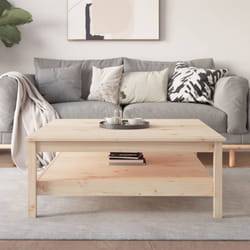 vidaXL Tavolino da caffè 100x100x40 cm in legno massello di pino