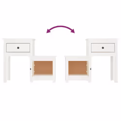 VidaXL 814541 comodino Bianco - Vista aggiuntiva 5