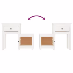VidaXL 814542 comodino Bianco - Vista aggiuntiva 5