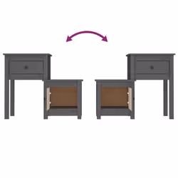 VidaXL 814543 comodino Grigio - Vista aggiuntiva 5