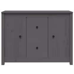 vidaXL Credenza Grigia 100x35x74 cm in Legno Massello di Pino - Vista aggiuntiva 3