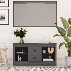 Questo elegante mobile porta TV in legno presenta un design alla moda e raffinato, che lo rende un'aggiunta pratica e decorat ...