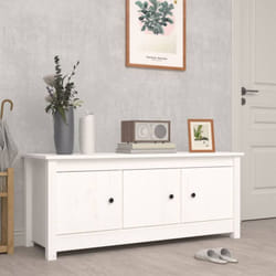 Vidaxl - Scarpiera Bianca 110x38x45,5 cm in Legno Massello di Pino
