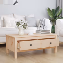 vidaXL Tavolino da Salotto 100x50x40 cm Legno Massello di Pino - Vista aggiuntiva 3