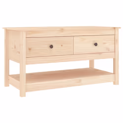 vidaXL Tavolino da Salotto 102x49x55 cm in Legno Massello di Pino - Vista aggiuntiva 2