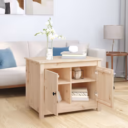 vidaXL Tavolino da Salotto 71x49x55 cm in Legno Massello di Pino - Vista aggiuntiva 3