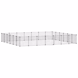 vidaXL Gabbia per Animali 28 Pannelli con Porta Nero 35x35 cm Acciaio - Vista aggiuntiva 2