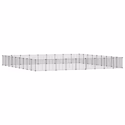 vidaXL Gabbia per Animali 36 Pannelli con Porta Nera 35x35 cm Acciaio - Vista aggiuntiva 2