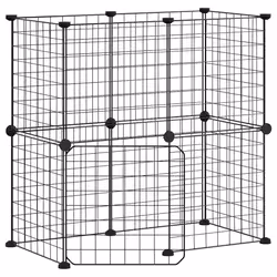 vidaXL Gabbia per Animali 12 Pannelli con Porta Nero 35x35 cm Acciaio - Vista aggiuntiva 2