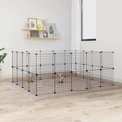 Gabbia per Animali 36 Pannelli con Porta Nera 35x35 cm Acciaio vidaXL 2100