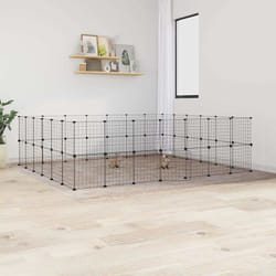 Gabbia per Animali 52 Pannelli con Porta Nero 35x35 cm Acciaio Vidaxl 9066