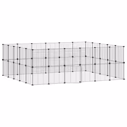 vidaXL Gabbia per Animali 44 Pannelli con Porta Nera 35x35 cm Acciaio - Vista aggiuntiva 2