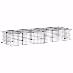 vidaXL Gabbia per Animali 28 Pannelli con Porta Nero 35x35 cm Acciaio - Vista aggiuntiva 2