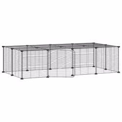 vidaXL Gabbia per Animali 20 Pannelli con Porta Nera 35x35 cm Acciaio - Vista aggiuntiva 2
