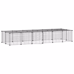 vidaXL Gabbia per Animali 28 Pannelli con Porta Nero 35x35 cm Acciaio - Vista aggiuntiva 2