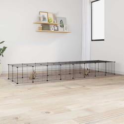 vidaXL Gabbia per Animali 36 Pannelli con Porta Nera 35x35 cm Acciaio