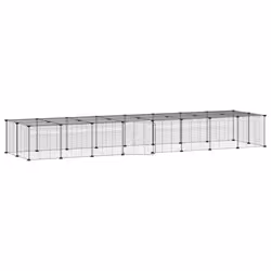 vidaXL Gabbia per Animali 36 Pannelli con Porta Nera 35x35 cm Acciaio - Vista aggiuntiva 2