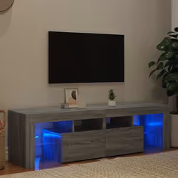 vidaXL Mobile Porta TV con Luci LED grigio sonoma 140x36,5x40 cm - Vista aggiuntiva 3