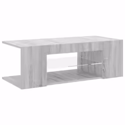 vidaXL Mobile Porta TV con Luci LED Grigio Sonoma 90x39x30 cm - Vista aggiuntiva 2
