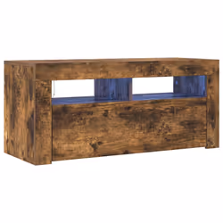 vidaXL Mobile Porta TV con Luci LED Rovere Fumo 90x35x40 cm - Vista aggiuntiva 2