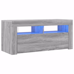 vidaXL Mobile Porta TV con Luci LED Grigio Sonoma 90x35x40 cm - Vista aggiuntiva 2