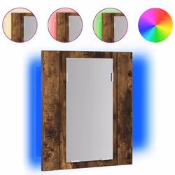 Mobile Bagno Specchio LED Rovere Fumo 40x12x45cm Multistratocod mxl 122366 - Vista aggiuntiva 2