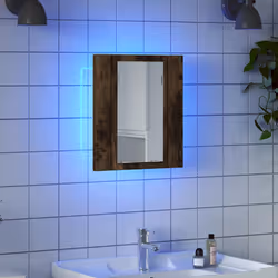 Mobile Bagno Specchio LED Rovere Fumo 40x12x45cm Multistratocod mxl 122366 - Vista aggiuntiva 3
