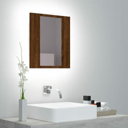 Vidaxl - Mobile Bagno Specchio led , Mobiletto con lavabo Rovere Marrone 40x12x45cm Multistrato