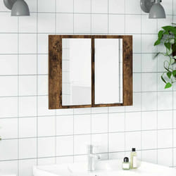 Mobile a Specchio LED Rovere Fumo 60x12x45 cm Legno Multistratocod mxl 94779