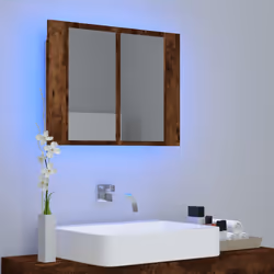 Mobile a Specchio LED Rovere Fumo 60x12x45 cm Legno Multistratocod mxl 94779 - Vista aggiuntiva 3