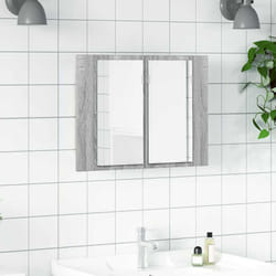 vidaXL Mobile Specchio LED Grigio Sonoma 60x12x45cm Legno Multistrato