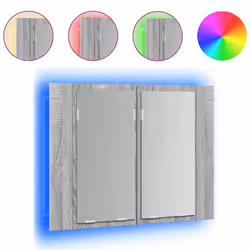 vidaXL Mobile Specchio LED Grigio Sonoma 60x12x45cm Legno Multistrato - Vista aggiuntiva 2