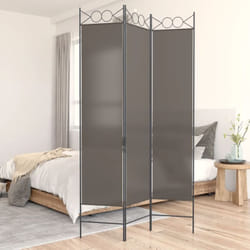 Divisorio a 3 Pannelli Antracite 120x200 cm in Tessuto Vidaxl 897686