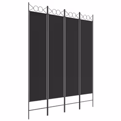 vidaXL Divisorio a 4 Pannelli Nero 160x200 cm in Tessuto - Vista aggiuntiva 2