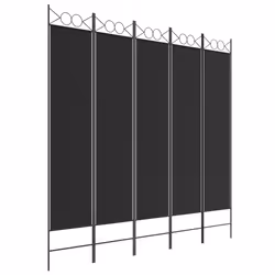 Divisorio 5 Pannelli Nero 200x200 cm Tessutocod mxl 126798 - Vista aggiuntiva 2