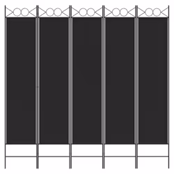 Divisorio 5 Pannelli Nero 200x200 cm Tessutocod mxl 126798 - Vista aggiuntiva 3