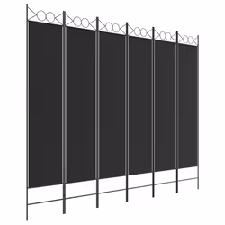vidaXL Divisorio a 6 Pannelli Nero 240x200 cm in Tessuto - Vista aggiuntiva 2