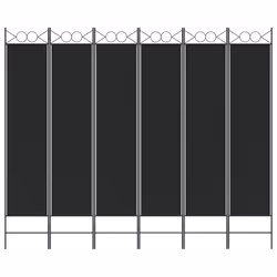 vidaXL Divisorio a 6 Pannelli Nero 240x200 cm in Tessuto - Vista aggiuntiva 3