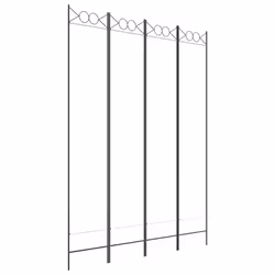 vidaXL Divisorio a 4 Pannelli Bianco 160x220 cm Tessuto - Vista aggiuntiva 2