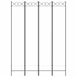 vidaXL Divisorio a 4 Pannelli Bianco 160x220 cm Tessuto - Vista aggiuntiva 3