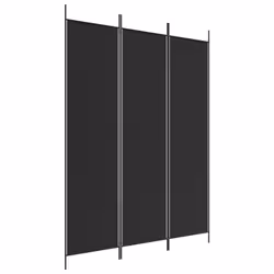 vidaXL Divisorio a 3 Pannelli Nero 150x200 cm in Tessuto - Vista aggiuntiva 2