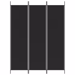 vidaXL Divisorio a 3 Pannelli Nero 150x200 cm in Tessuto - Vista aggiuntiva 3