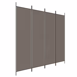 Divisorio a 4 Pannelli Antracite 200x200 cm Tessutocod mxl 96976 - Vista aggiuntiva 2