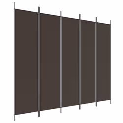 Divisorio a 5 Pannelli Marrone 250x200 cm in Tessutocod mxl 73218 - Vista aggiuntiva 2