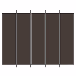 Divisorio a 5 Pannelli Marrone 250x200 cm in Tessutocod mxl 73218 - Vista aggiuntiva 3
