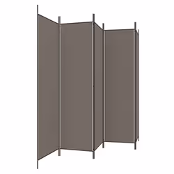 Divisorio a 5 Pannelli Antracite 250x200 cm Tessutocod mxl 120875 - Vista aggiuntiva 2